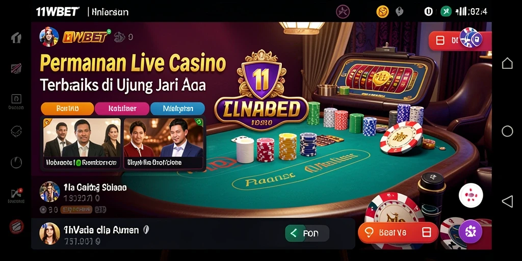 Tampilan gameplay menarik dari aplikasi Live Casino 11WBET.