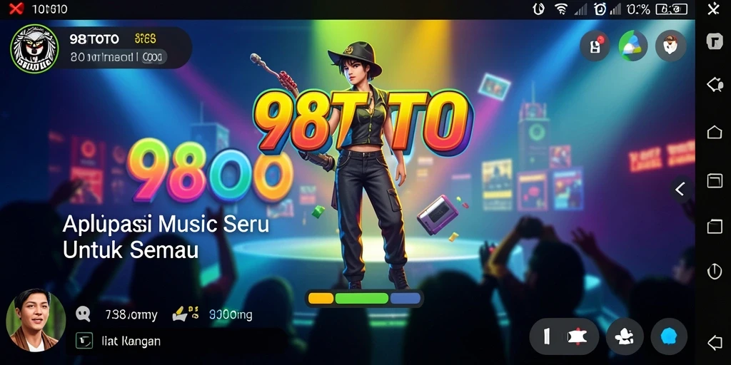Tampilan gameplay 98TOTO yang penuh warna dan dinamis.
