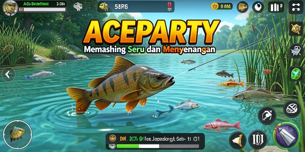 Tangkapan ikan yang epik dalam gameplay ACEPARTY.