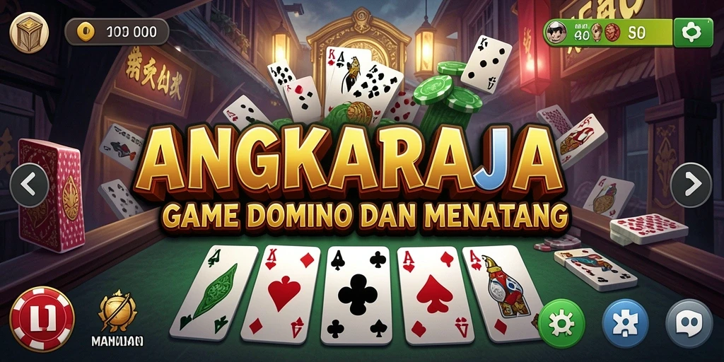 Tampilan gameplay domino di ANGKARAJA yang seru dan menantang.