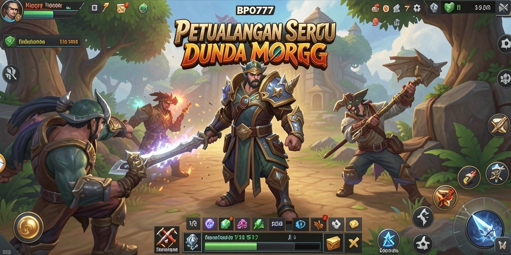 Gameplay seru dalam dunia MMORPG yang luas.