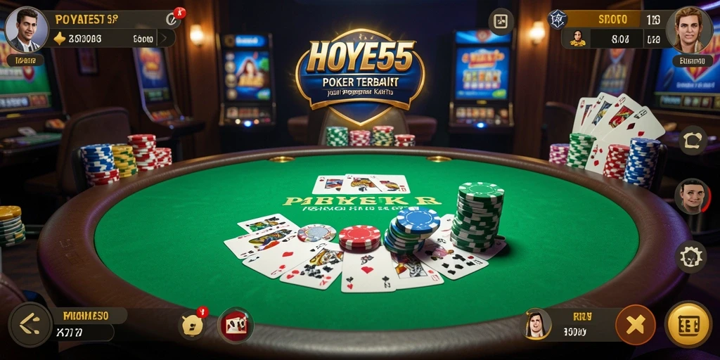Tampilan gameplay menarik dari HOYE55 dengan fitur Poker yang seru.