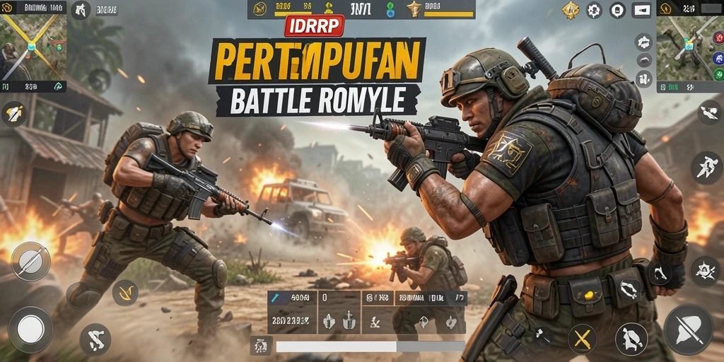 Tampilan gameplay seru dalam IDRRP selama pertandingan Battle Royale.