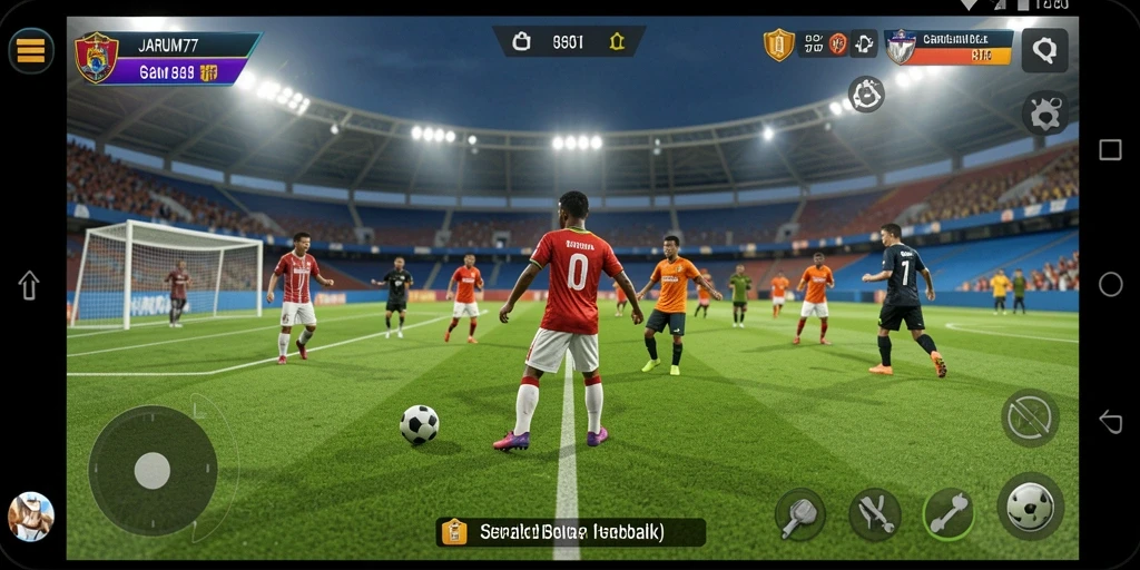 Gameplay menarik di JARUM77 dengan aksi sepak bola intens.