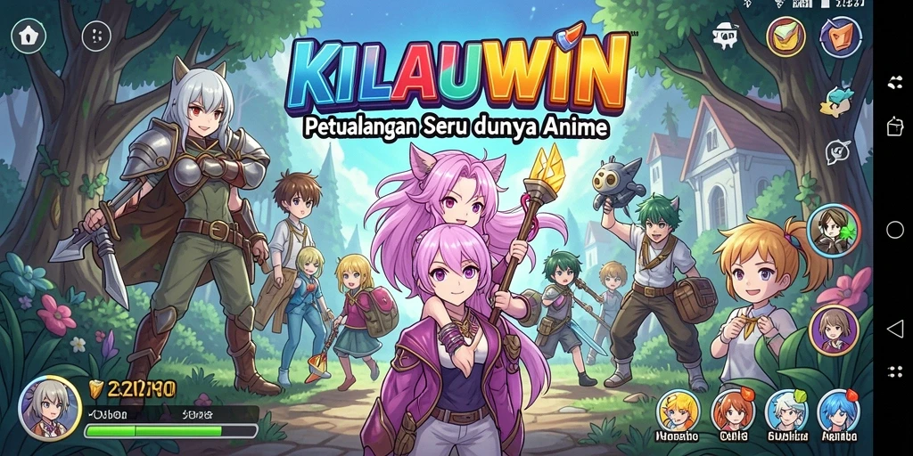 Screenshot KILAUWIN menampilkan karakter Anime dalam aksi pertempuran yang seru.