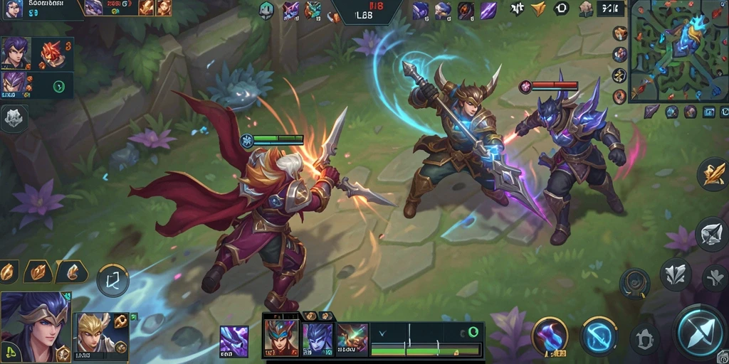Gameplay MOBA seru dengan pertempuran epik di arena.