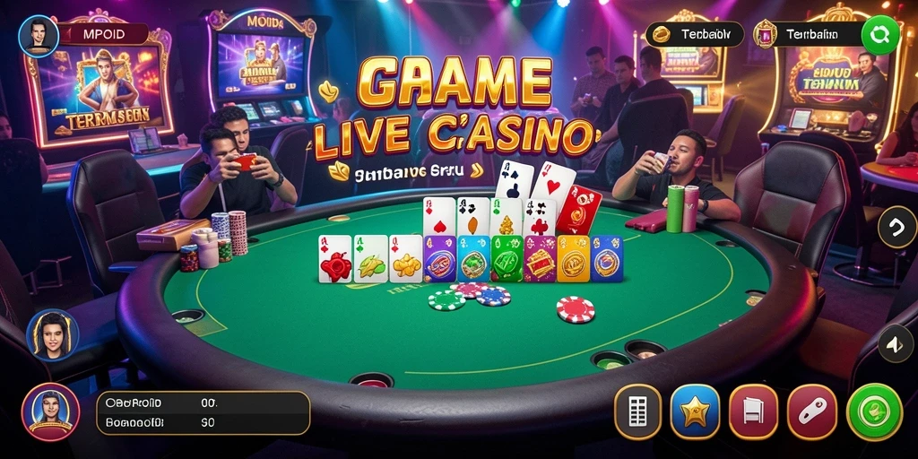 Tampilan screenshot MPOID menampilkan dealer langsung dan permainan kasino yang seru.