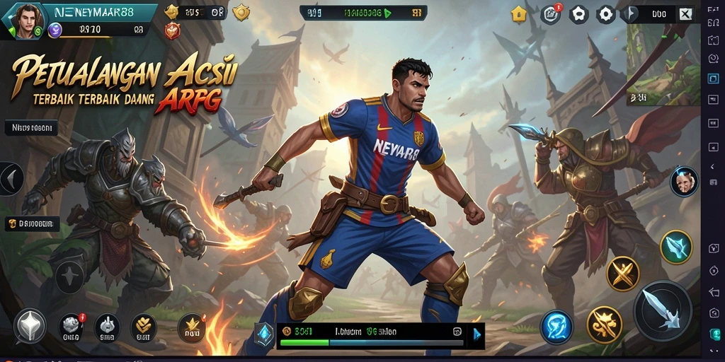 Tampilan gameplay ARPG yang menegangkan dan menarik di NEYMAR88.
