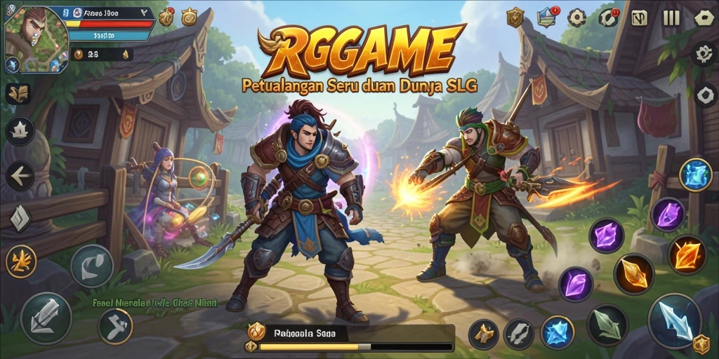 Tampilan aksi seru dalam RPGAME dengan strategi SLG.