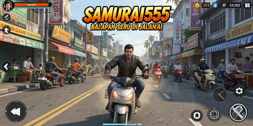 Gameplay balapan seru di <strong>SAMURAI555</strong> dengan trek yang menantang.