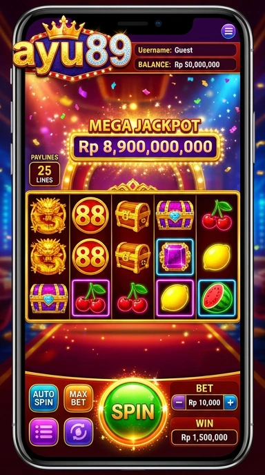 Screenshot dari aplikasi ayu89 dengan tampilan antarmuka yang menarik.